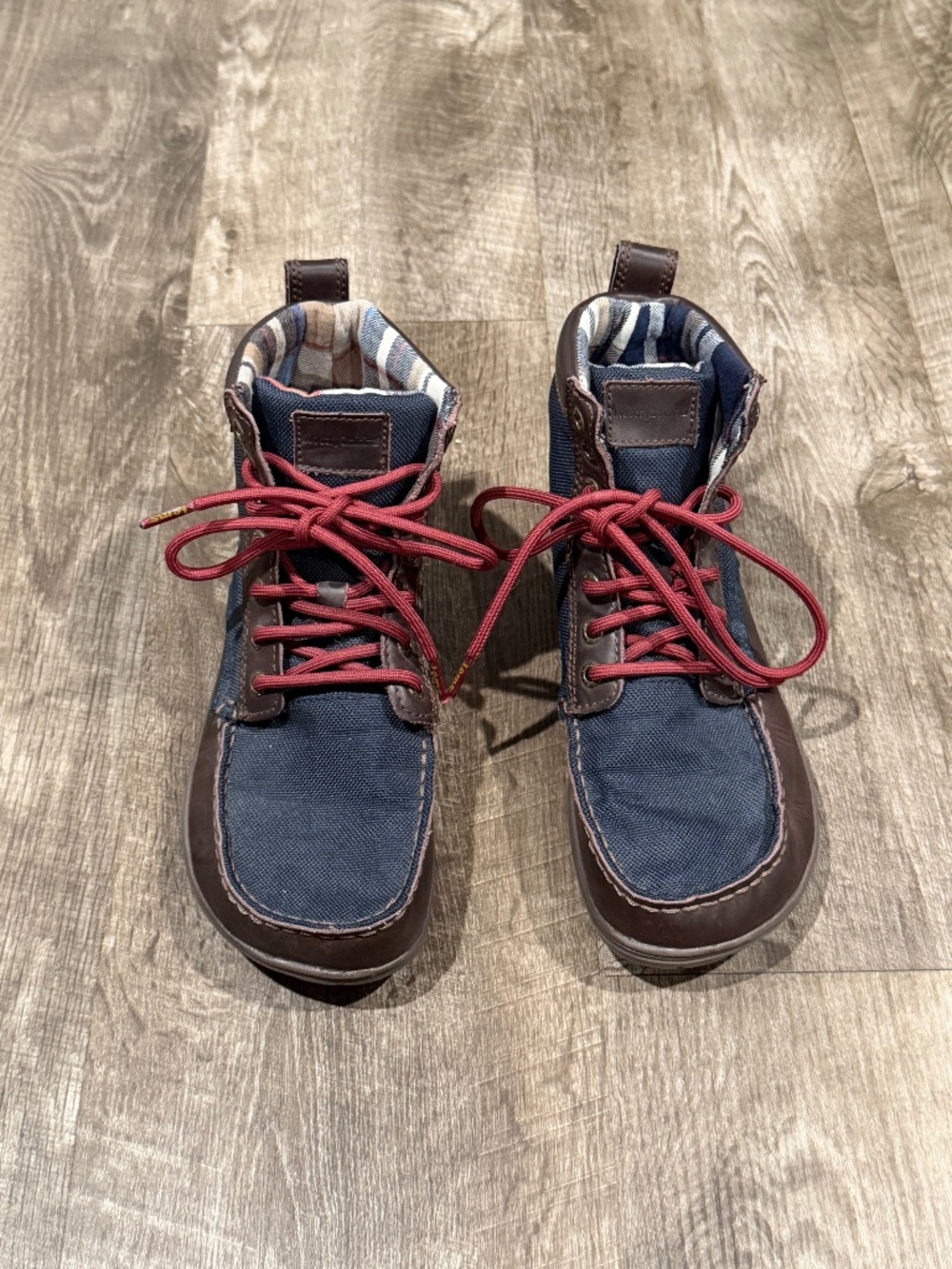 Lems Boulder Nylon Navy Boot W8 M6 Live Easy and Minimal  Euc